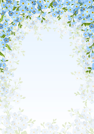 background with blue forget-me-not flowers.のイラスト素材