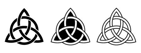 Vector set of three Celtic trinity knots isolated on a white background.のイラスト素材