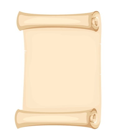 Vector illustration of a beige parchment scroll isolated on a white background.のイラスト素材