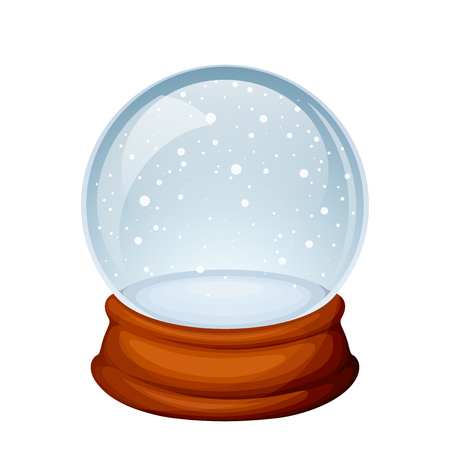Vector glass Christmas snow globe isolated on a white background.のイラスト素材