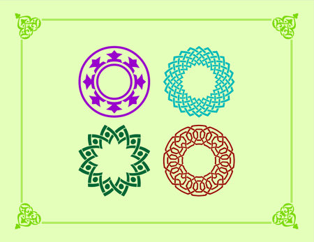 Set of round ornaments. Vector illustration for your design.のイラスト素材