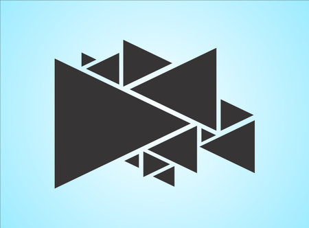 Paper origami icon in trendy flat style isolated on blue background.