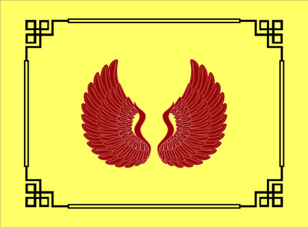 Wings, heraldic design element. Symbol of peace, freedom, patriotism.