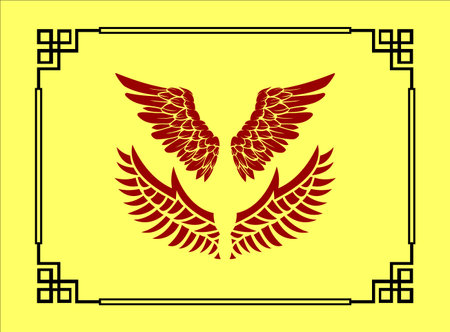 Wings, heraldic symbols. Heraldic Coat of Arms.