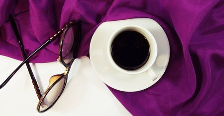 A nice cup of coffee in the norning.の写真素材