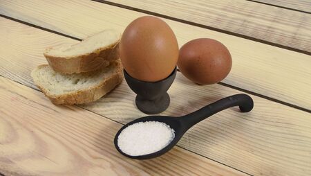 A delicious fresh egg for breakfast.の写真素材