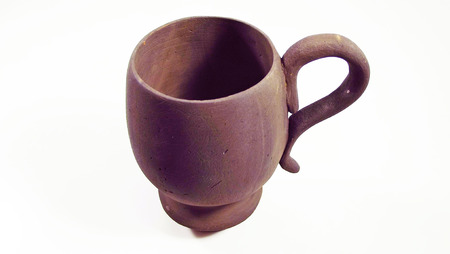 The ware from clay on a white background.の写真素材