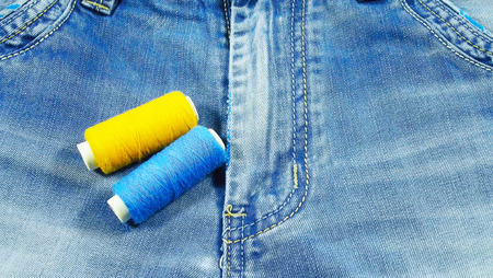 Jeans and clothing accessories.の写真素材