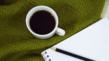 Fragrant coffee during a break from work.の写真素材