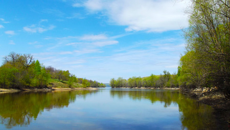 Beautiful scenery.The picturesque Bank of the river.の写真素材