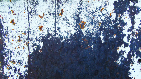 Paint and rust on old iron.