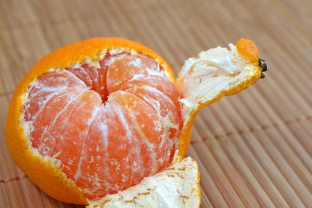 Healthy fruit.Delicious, juicy tangerine.の写真素材