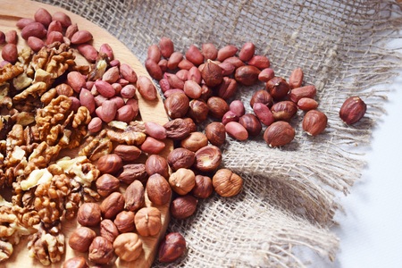 Mixture of different nuts.Healthy food.