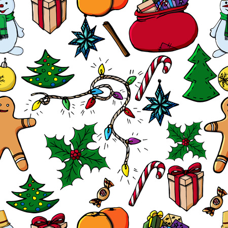 Merry christmas patternのイラスト素材