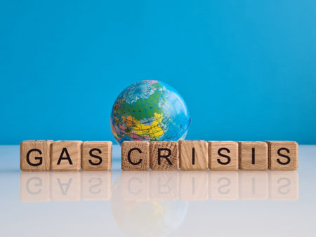world gas crisis. Gas embargo and political economic sanctions conceptの写真素材