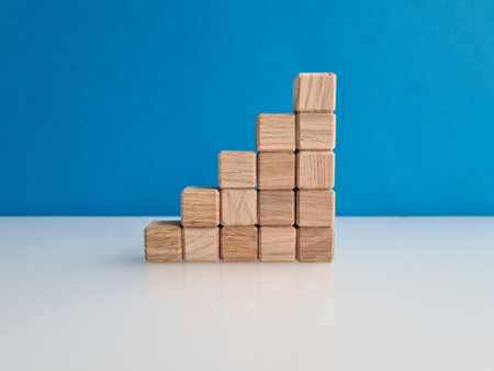 Shape and stacking of wooden blocks is like career development toy. Development of stable career....