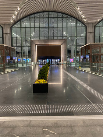 Modern airport departure hall and istanbul airport concept