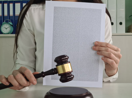 Gavel and judgment on desk. law concept