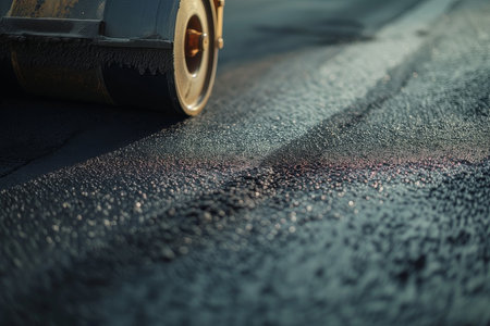 Laying asphalt in the city. Asphalt replacement conceptの素材