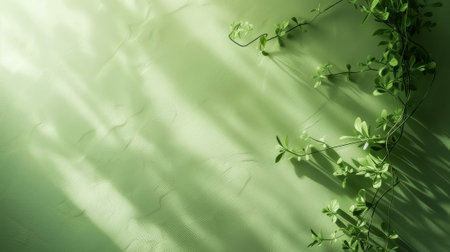 Green clovers or shamrocks on a green background for St. Patrick's Day conceptの素材