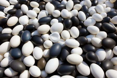 Sea of pebbles wallpaper. Gray beach stones backgroundの素材