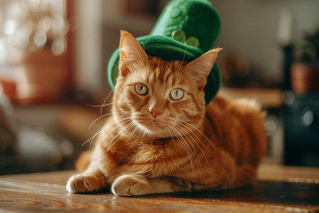 Cat Wearing Green Hatの素材