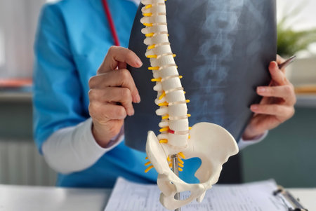Doctor is explaining the radiology results to the patient to increase understanding of the cause of the injury. medical and healthcareの写真素材