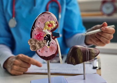 Liver and kidneys and a consultant physician. Diseases and treatment of the liver and kidneysの写真素材