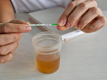 Pregnancy testing for substances using test strips and urine