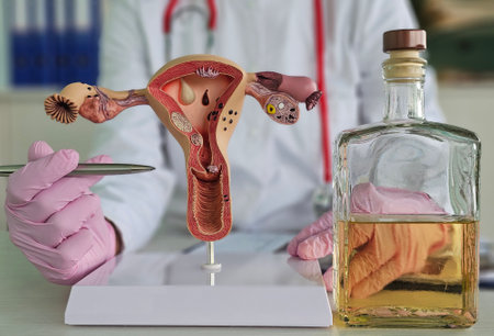 Alcohol and the female reproductive system and uterus. The effect of alcohol on the female reproductive system and uterine fibroidsの写真素材