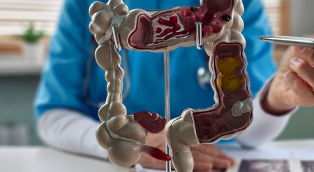 Detailed anatomical model of the human digestive system intestine