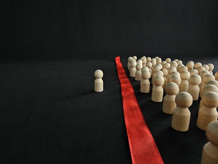 A leader and an outstanding individual, a team leader, bold and confident, influential, a public speaker who stands out from the crowd and is unlike everyone else. A selective approachの写真素材