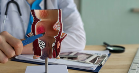 Preparation for surgery to remove hemorrhoids closeupの写真素材