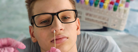 Teenager undergoing COVID-19 or pneumonia test.