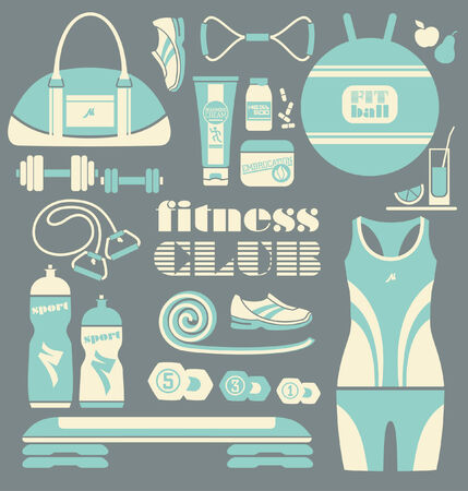 Fitness icons setのイラスト素材