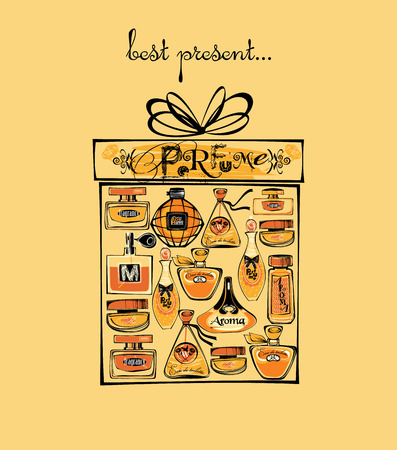 Vector illustration of porfume bottlesのイラスト素材