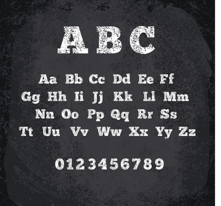 illustration of chalked alphabet. Imitation texture of chalkのイラスト素材