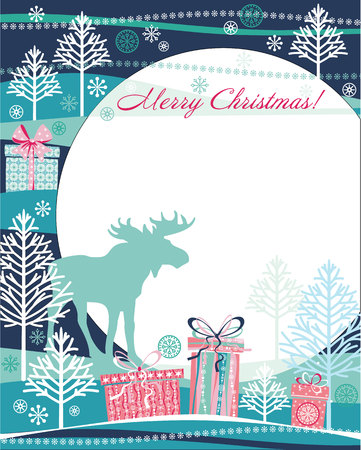 Christmas and New Year card. Design elements for posters, flyers, graphics module, paper.Vector illustration of Merry Christmas gift boxes.のイラスト素材