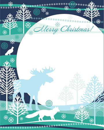 Christmas and New Year card. Design elements for posters, flyers, graphics module, paper.Vector illustration.のイラスト素材