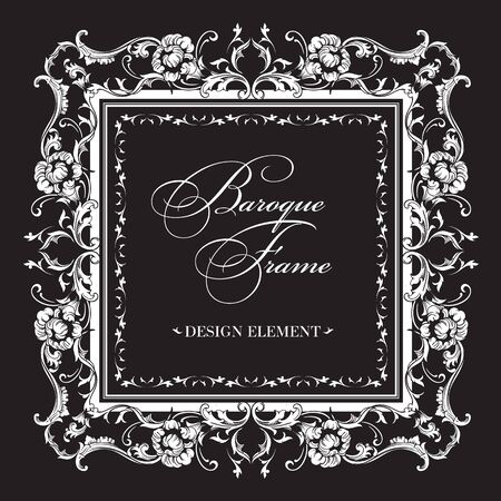 ornamental frame Baroque pattern. Design elementのイラスト素材