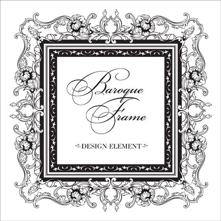 ornamental frame Baroque pattern. Design elementのイラスト素材