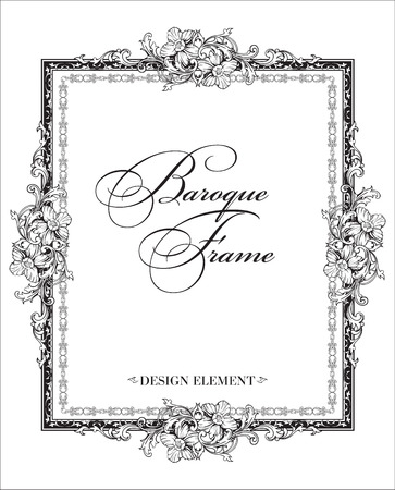 ornamental frame Baroque pattern. Design elementのイラスト素材