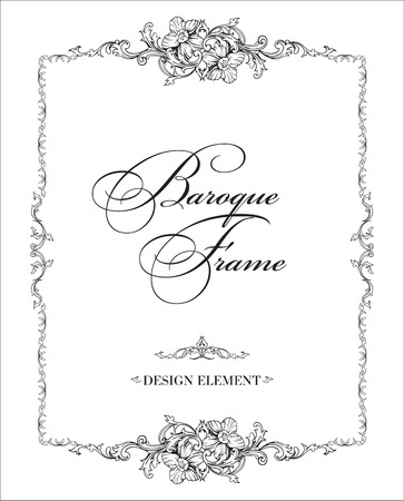 ornamental frame Baroque pattern. Design elementのイラスト素材