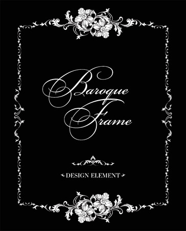 ornamental frame Baroque pattern. Design elementのイラスト素材