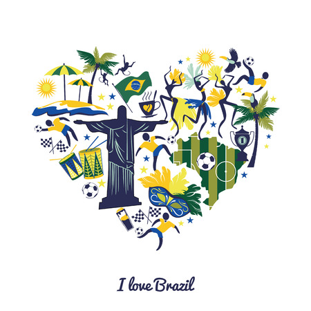 Illustration of traditional Brazilian items. Vector background.Design element.のイラスト素材