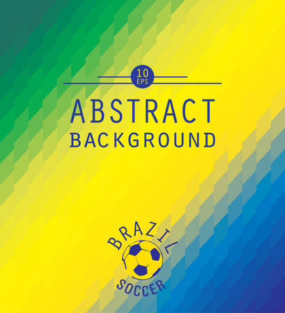 Vector geometric background in Brazil flag concept. Abstract background.のイラスト素材