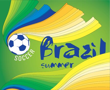 Wavy colorful abstract background in Brazil flag concept.Vector Illustration.のイラスト素材