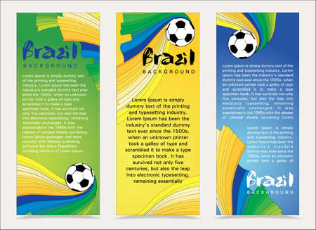 Wavy colorful abstract background in Brazil flag concept.Vector Illustration.のイラスト素材