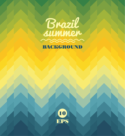 Vector geometric background in Brazil flag concept. Abstract background.のイラスト素材