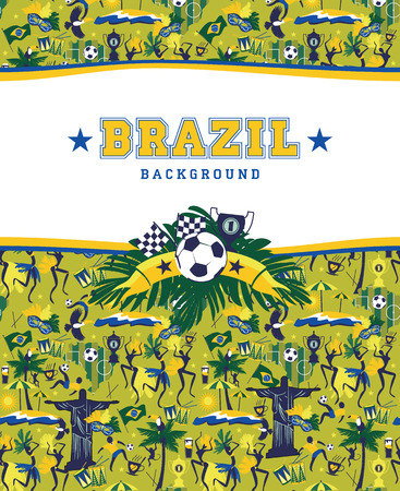 Illustration of traditional Brazilian items. Vector background.Design element.のイラスト素材